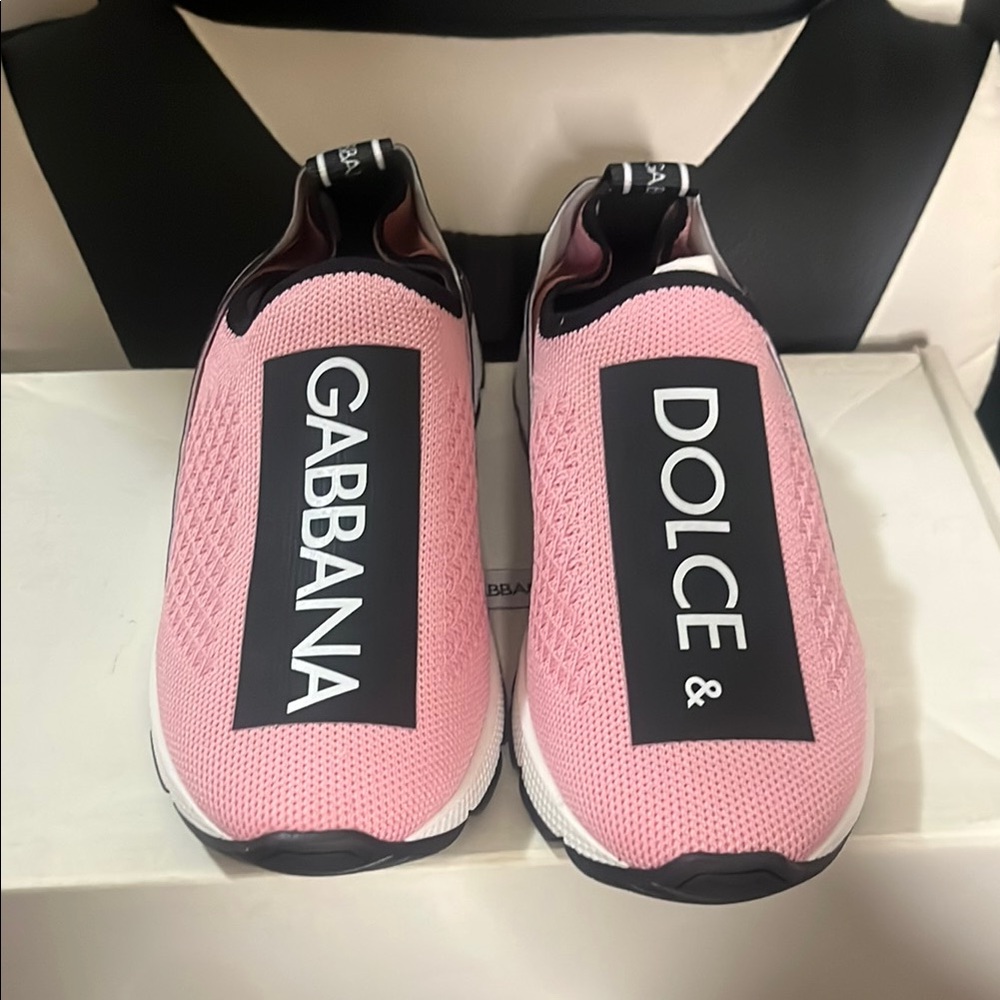 NWT Dolce & Gabbana Kids Pink Slip-On Sneakers